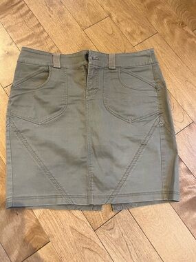 DKNY Olive Green Utility Mini Skirt